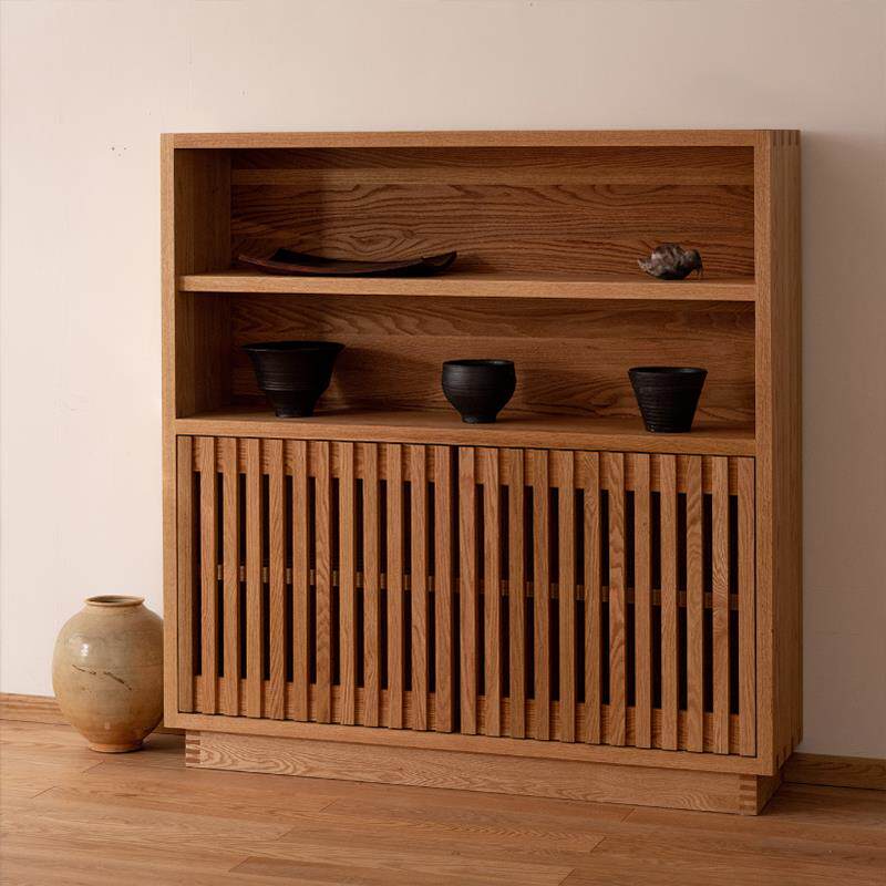 MUMO木墨 守素栅格置物柜 原木简约现代实木储物收纳酒柜家用柜子