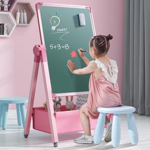 涂色涂鸦可擦写字白板 儿童画板宝宝磁性双面教学家用小黑板支架式