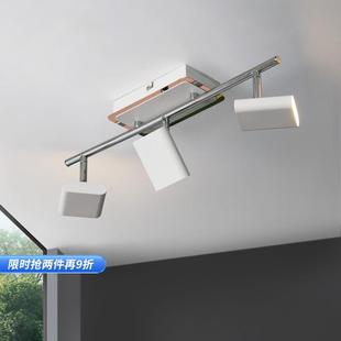 客厅卧室创意三头轨道射灯明装 德国柏曼投射灯 门厅背景墙吸顶灯