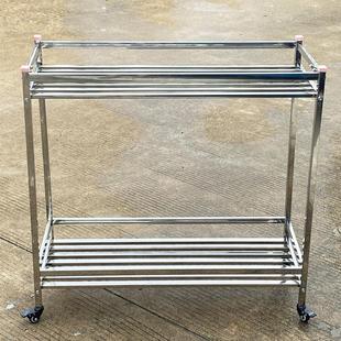 两层不锈钢双层可移动花架兰花专用架阳台落地式铁艺简约多肉花架