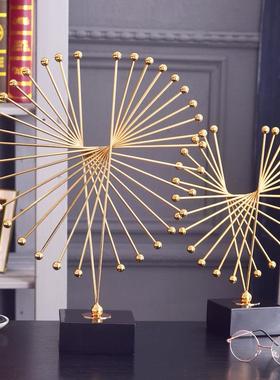 时来运转轻奢客厅玄关办公室桌面书柜隔断创意金属装饰工艺品摆饰