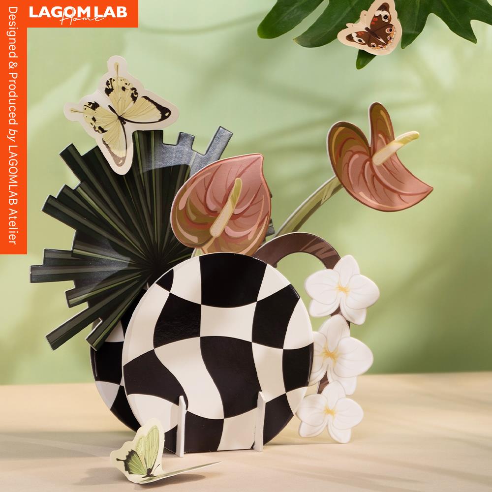 LAGOMLAB艺术香氛花卡纸艺桌面雕塑摆件花瓶花束陈列