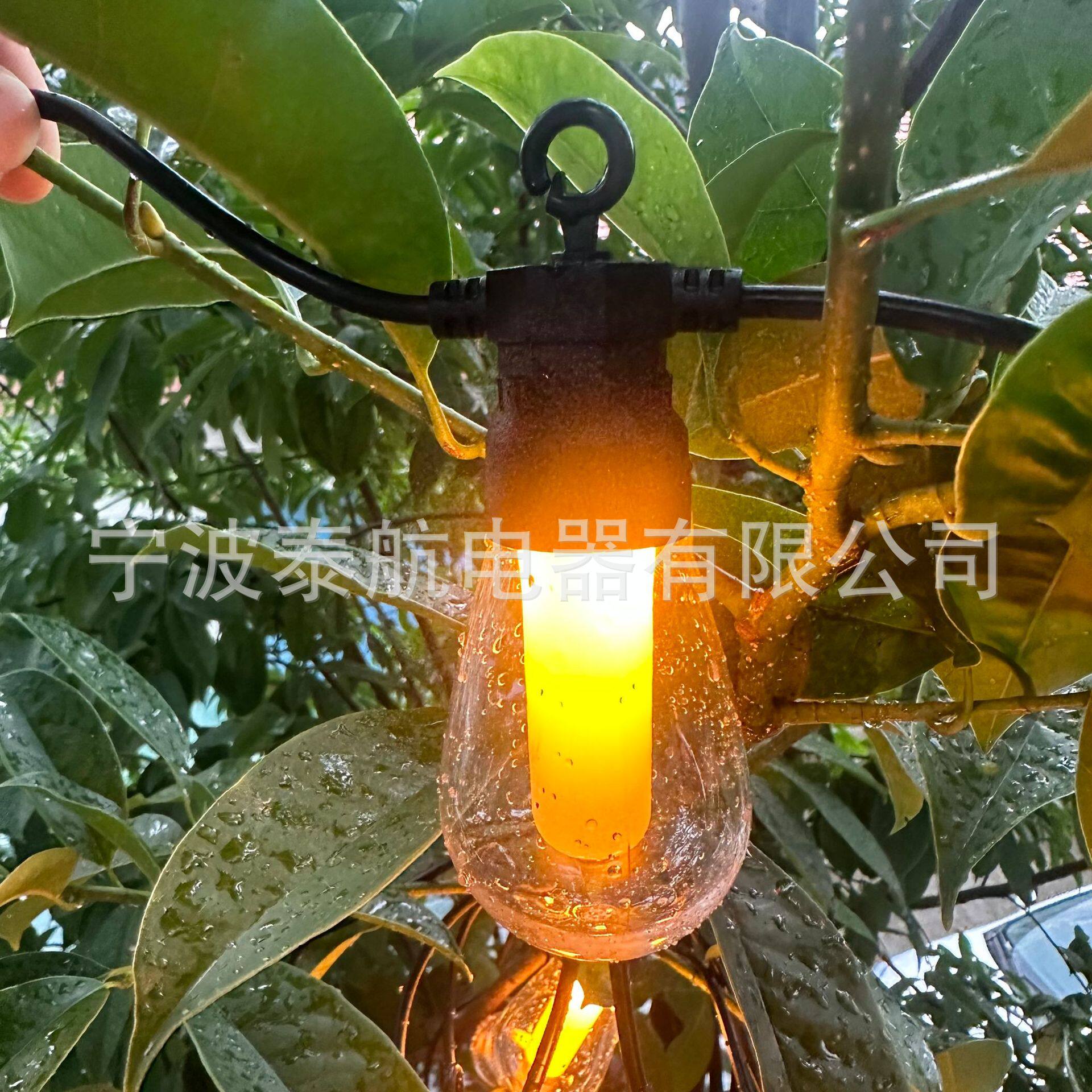 跨境爆款欧标美标火焰灯串线 LED贴片灯珠户外防水气氛装饰灯串