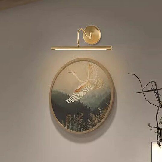 全铜轻奢复古照画壁灯免打孔化妆灯卧室装饰画壁灯镜柜专用补光灯