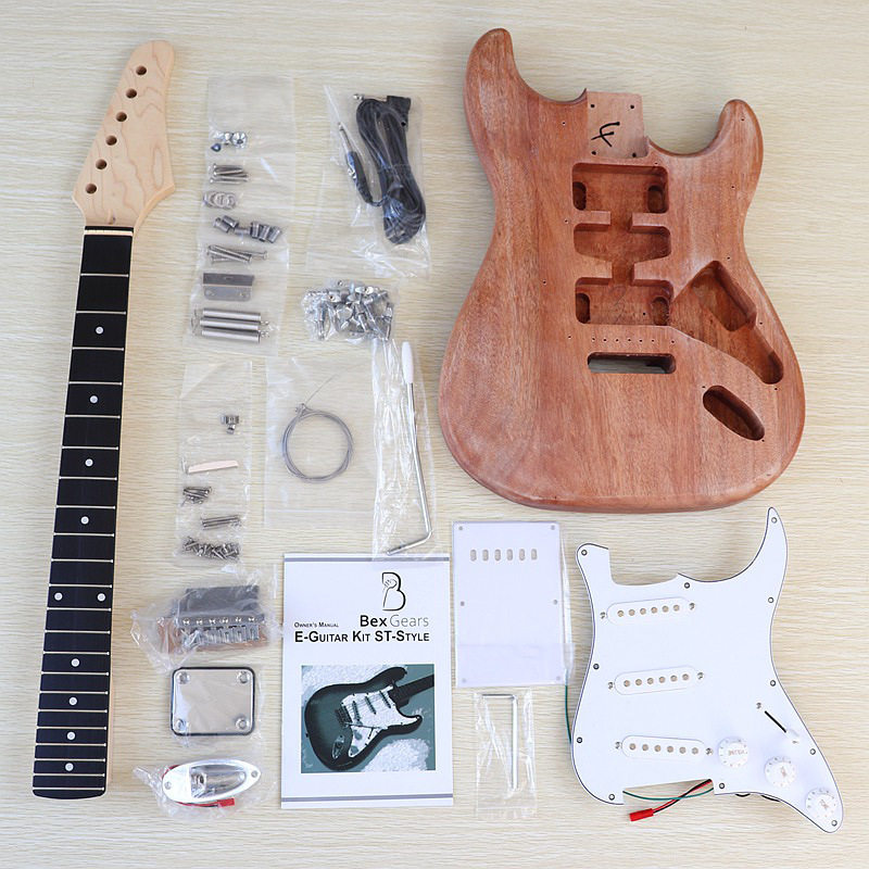 电吉他半成品组装套装DIY乐器改装吉他桶吉他柄加枫枫木吉他配件