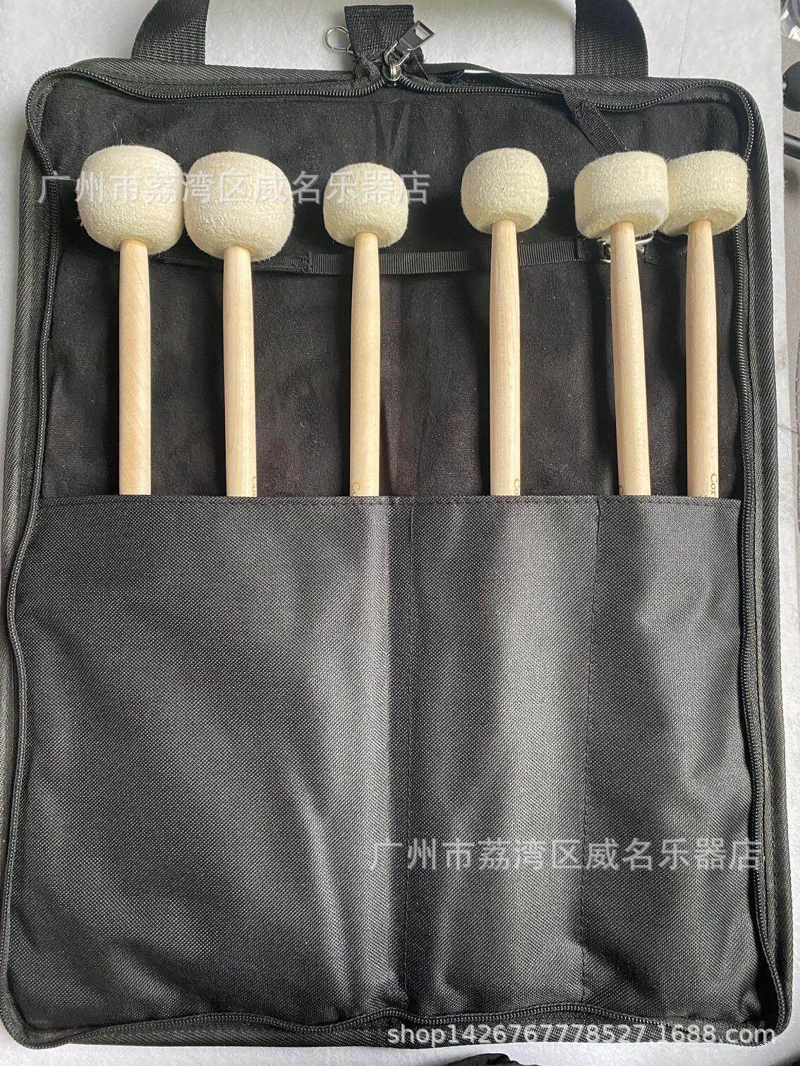 白色定音槌定音鼓槌行进鼓锤镲片 毛毡头定音鼓棒大镲槌 配鼓槌包