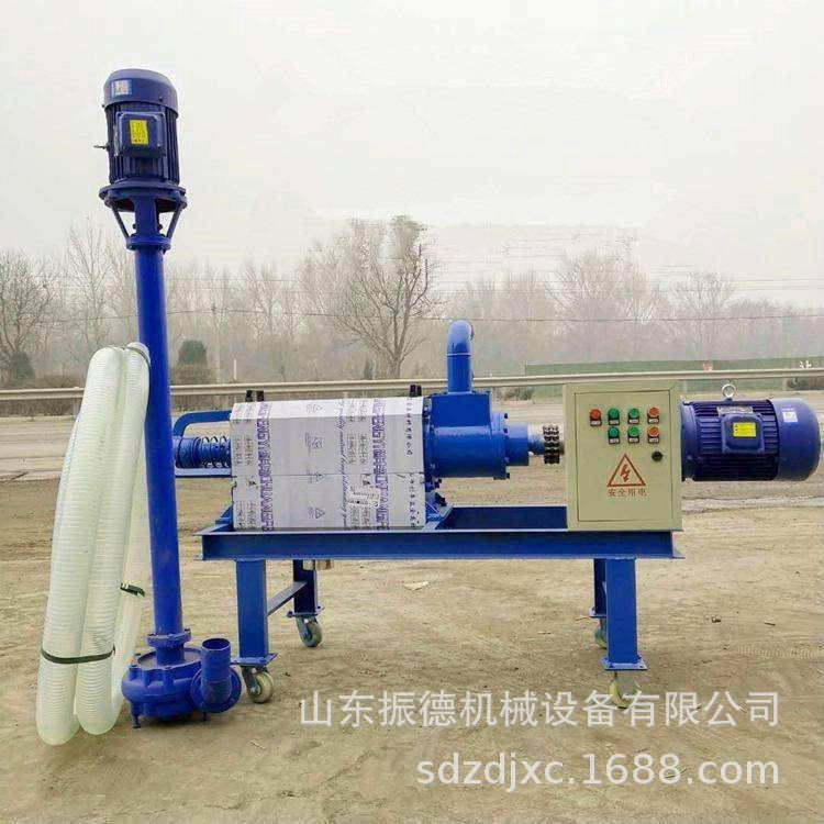 养殖场粪便固液分离机视频螺旋挤压干湿分离机价格牛粪干湿分离机