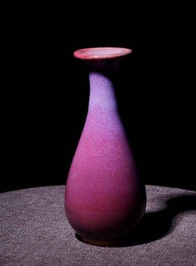 禹州神垕陶瓷中式钧瓷小花器摆件茶宠水培花插博物架工艺礼品摆饰