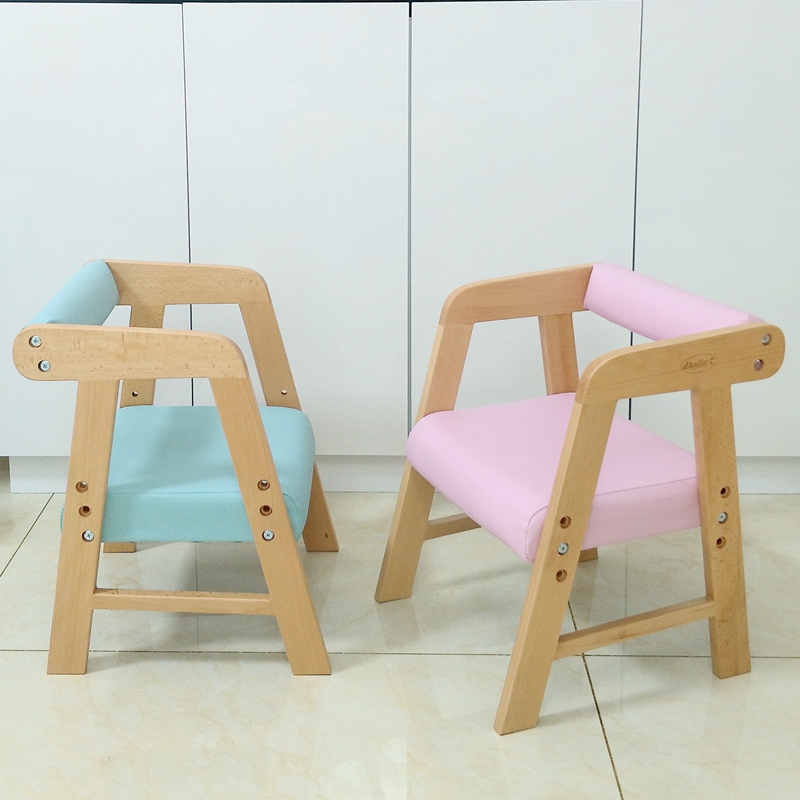 实木非塑料儿童学习凳子幼儿园椅子靠背宝宝扶手家用餐椅三档可调