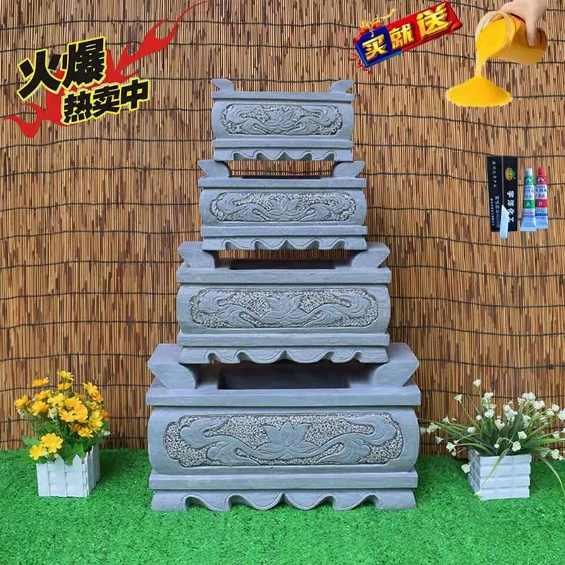 天然石香炉石材石雕汉白玉大理青石墓地祭祀供奉花瓶狮子室外家用