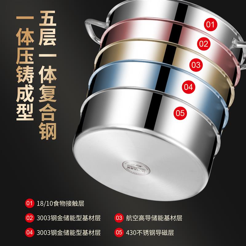 龙兴宝富鸳鸯锅清汤不锈钢火锅家用加厚大容量火锅盆电磁炉通用
