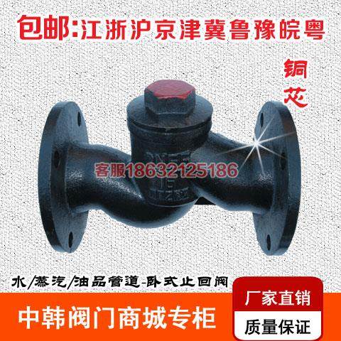 H41T-16法兰升降式止回阀 卧式止逆阀单向阀DN25 40 50 65 80 150