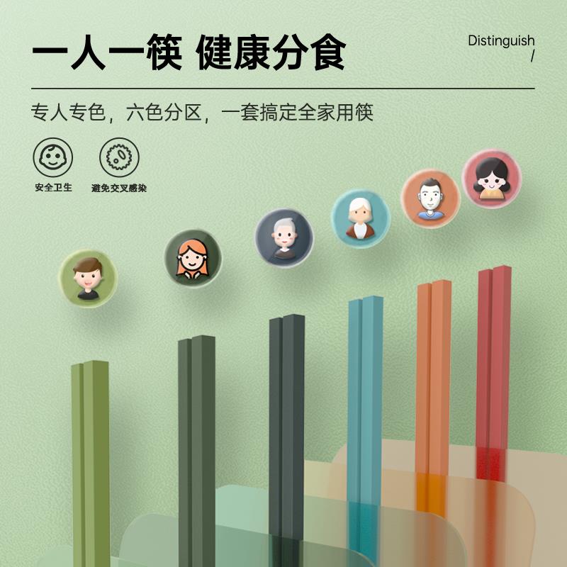 欧梵森&Warmsky筷子家用合金高档颜值耐高温防滑防霉专人专用新款