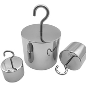 M1级高精度带钩不锈钢法码 1kg订制 挂钩拉力吊英磅LB牛顿N单钩砝码