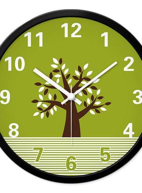 MOMEN/摩门挂钟家里用客厅挂表酒店房间静音创意艺术树石英钟表