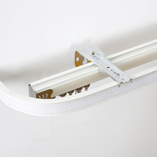 铝合金窗帘直轨道静音滑轮滑道顶侧装滑轨单双导轨窗帘杆支架配件