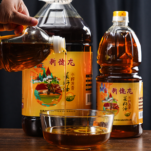 新德龙小榨浓香菜籽油5L大瓶装非转基因物理压榨家用食用油植物油