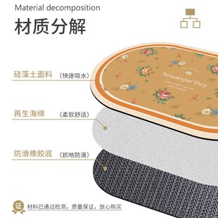 浴室地垫软硅藻泥吸水垫卫生间z门口防滑脚垫家用厕所进门地毯门