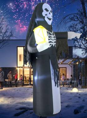 工厂现货万圣节庭院装饰摆件鬼节气氛场地布置道具2.4M骷髅鬼气模