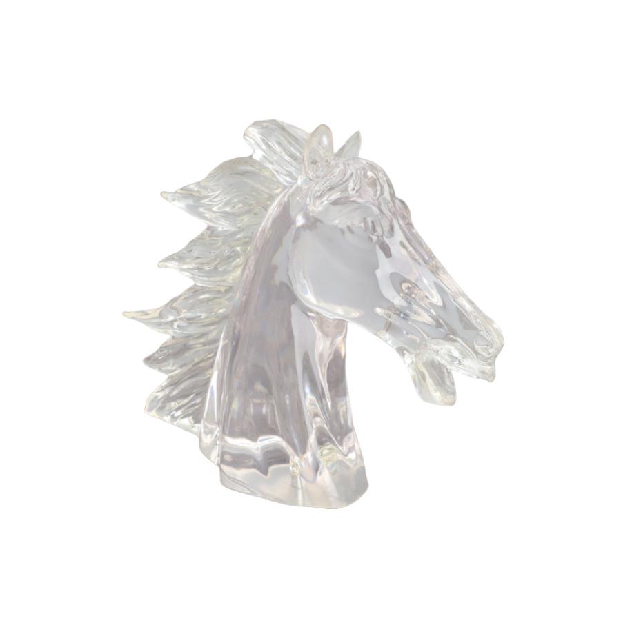 现代简约创意透明树脂马头摆件样板房售楼处桌面茶几软装饰品工艺