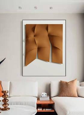 现代轻奢玄关装饰画客厅沙发背景挂画意式极简餐厅样板房棕色壁画