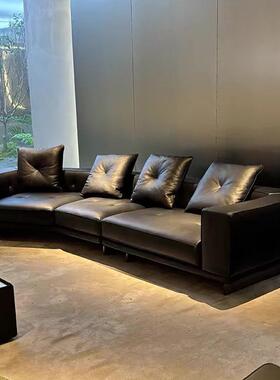 意式Dylan迪兰沙发全真皮沙发极简大户型客厅直排异型转角皮沙发