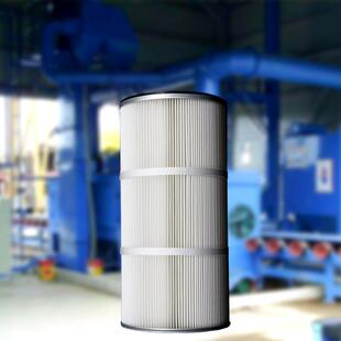 抛丸机防静电除尘滤芯无纺布覆膜聚酯滤筒工业喷砂机粉尘滤芯