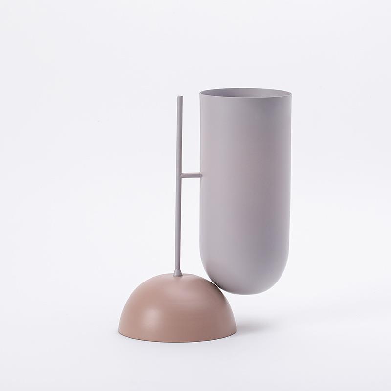 Darchin现代简约奶油风粉色金属花器摆件样板房客厅书房