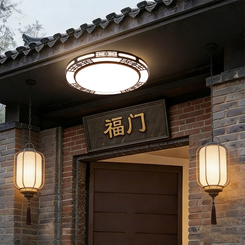 别墅大门口吸顶灯农村自建