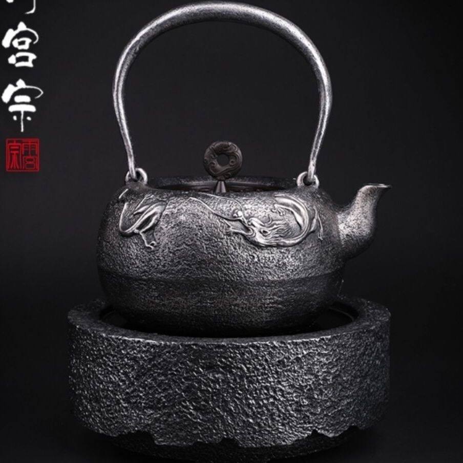 日本铸铁壶 砂铁壶原装进口 纯手工无涂层烧水泡茶老铁壶茶壶茶具