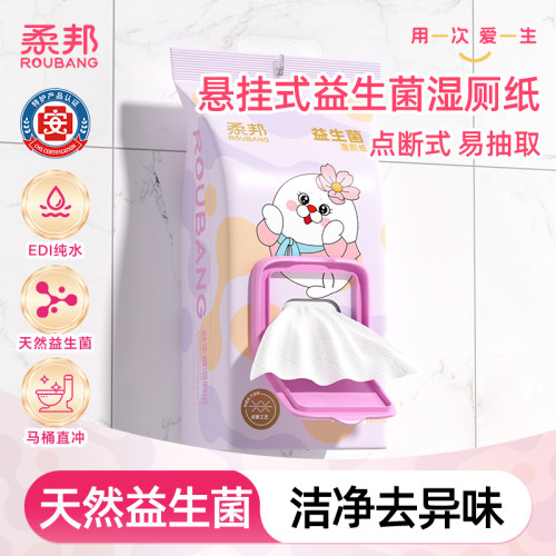 柔邦益生菌湿厕纸壁挂式呵护装