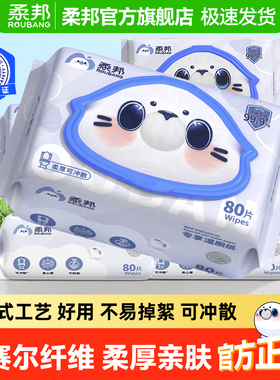 柔邦湿厕纸家庭实惠装男女士孕妇用私处厕纸湿巾擦屁股卫生湿厕巾