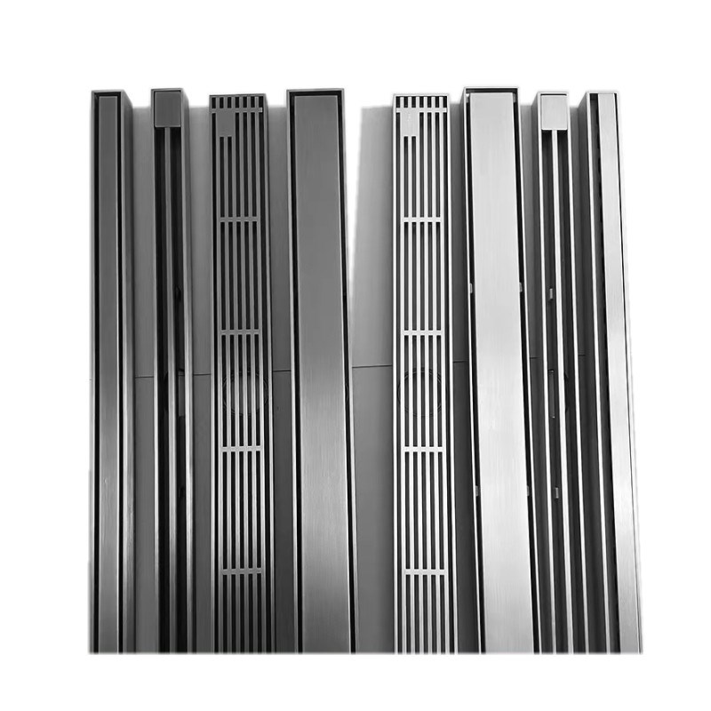 【现货定制】2mmn加厚304不锈钢隐形地漏长条隐藏镶砖淋浴房防