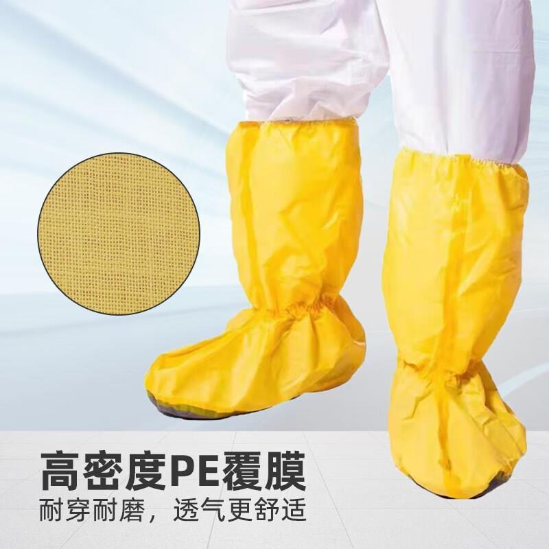 沁度防化鞋套防耐酸碱化学品 防滑防水PVC靴套危化品车间液体防护图片