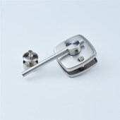 公共厕所门锁卫生间隔断配件不锈钢带杆子方型锁指示锁洗手间搭扣