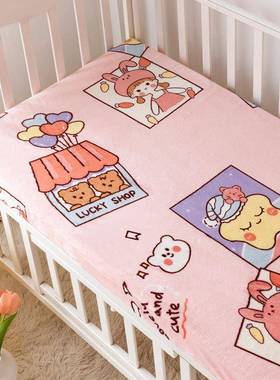 牛绒冬珊婴瑚FTI天加厚儿童宝宝幼儿园奶床笠榻榻米防滑保护垫套