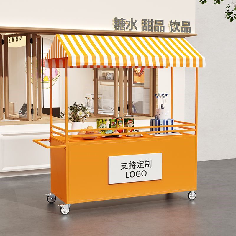 活动车展示架商业街铁艺花车手推车夜市小吃车移动摊位摆摊车