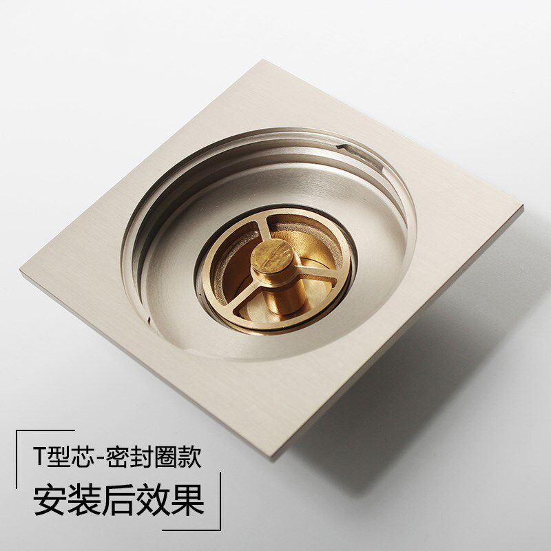 全铜内芯超短地漏防臭器超薄地漏芯4050管防虫防反味防反水75翻板