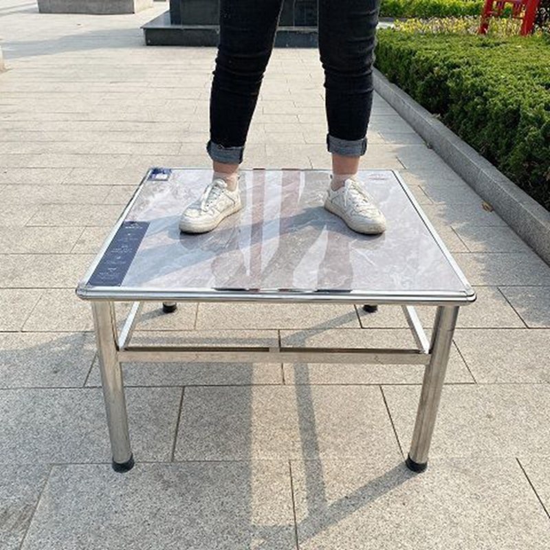 不锈钢80瓷砖面板正方形桌架农村家用餐桌吃饭学习摆摊小户型方桌