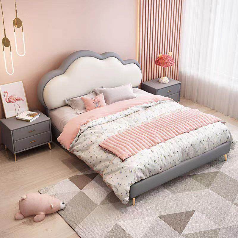 云朵儿童床小户型卧室男孩软包皮床女孩公主床1米2单人床1.35米床