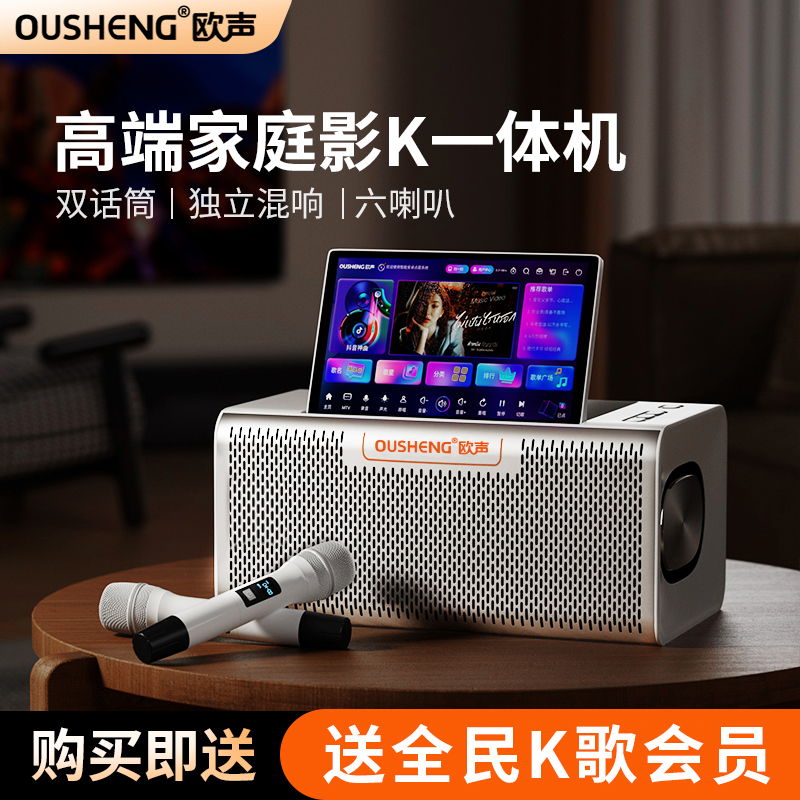 欧声家庭ktv音响套装全套一体机家用点歌机唱歌机户外卡拉ok音箱