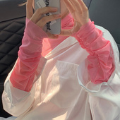 速发领丝高领打底衫 百搭网纱上衣 内搭春夏堆堆蕾防晒长袖