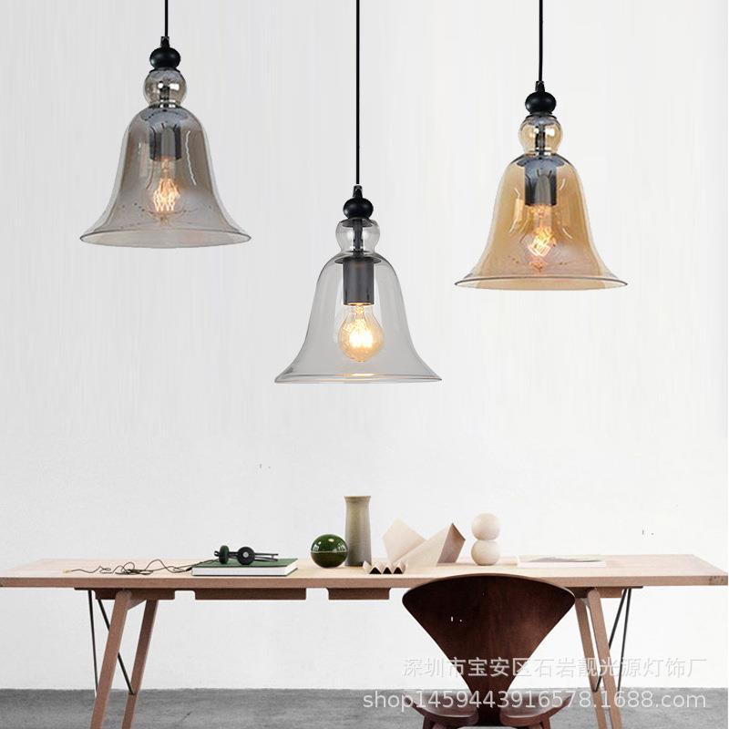 现代简约 loft灯具客厅餐厅灯 酒吧服装店装饰照明 铃铛玻璃吊灯