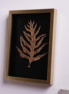 金色立体树叶壁挂现代简约客厅装饰餐厅酒店沙发背景墙墙面挂件