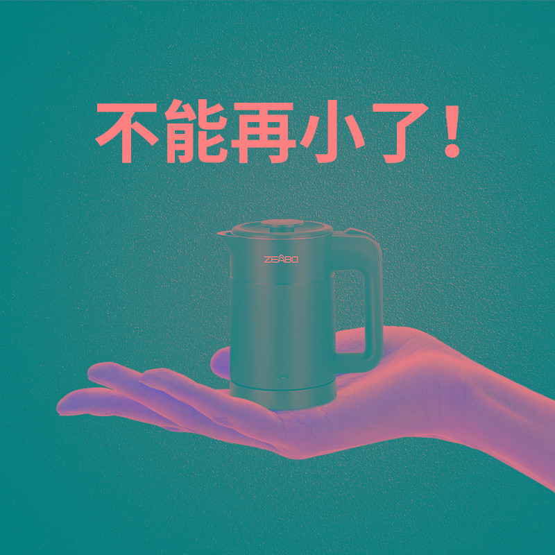 ZEABO旅行便携式烧水壶0.6L小型迷你酒店用电热水壶办公室随手泡
