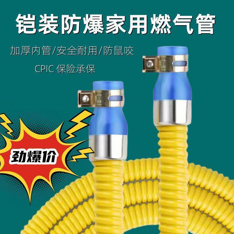 防爆煤气管软管天然液化气燃气灶不锈钢波纹管子中低压金属铠装管