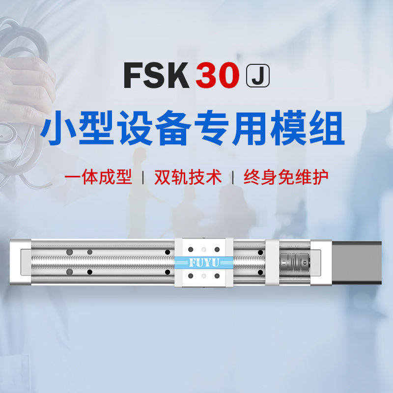 FUYU双轨丝杆滑台微型精密步进电机数控移动直线导轨线性模组滑台