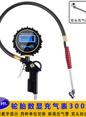 数显充气表双头杆快速货车轮胎充气300PSI大量程数字显示表铜材料