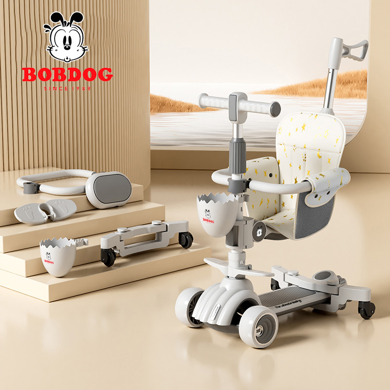 儿童滑板车可坐可骑折叠1到3岁6—8岁宝宝六合一推车多功能