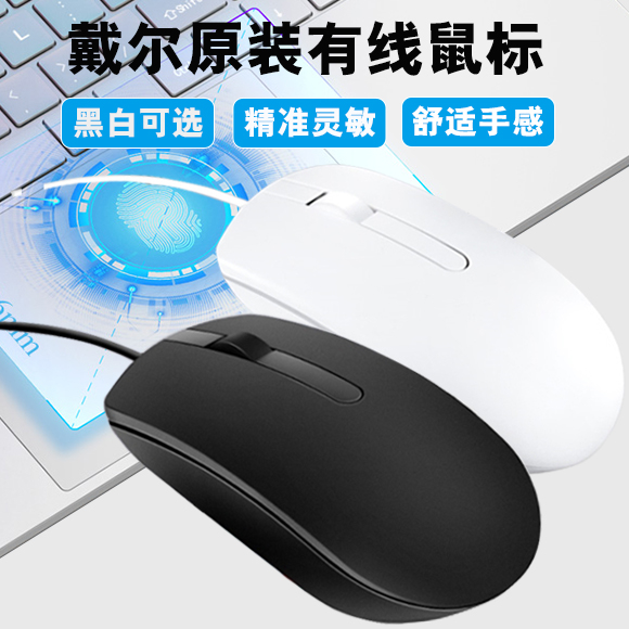 正Dell戴尔笔记本台式机游戏USB家用办公有线鼠键盘MS116原装